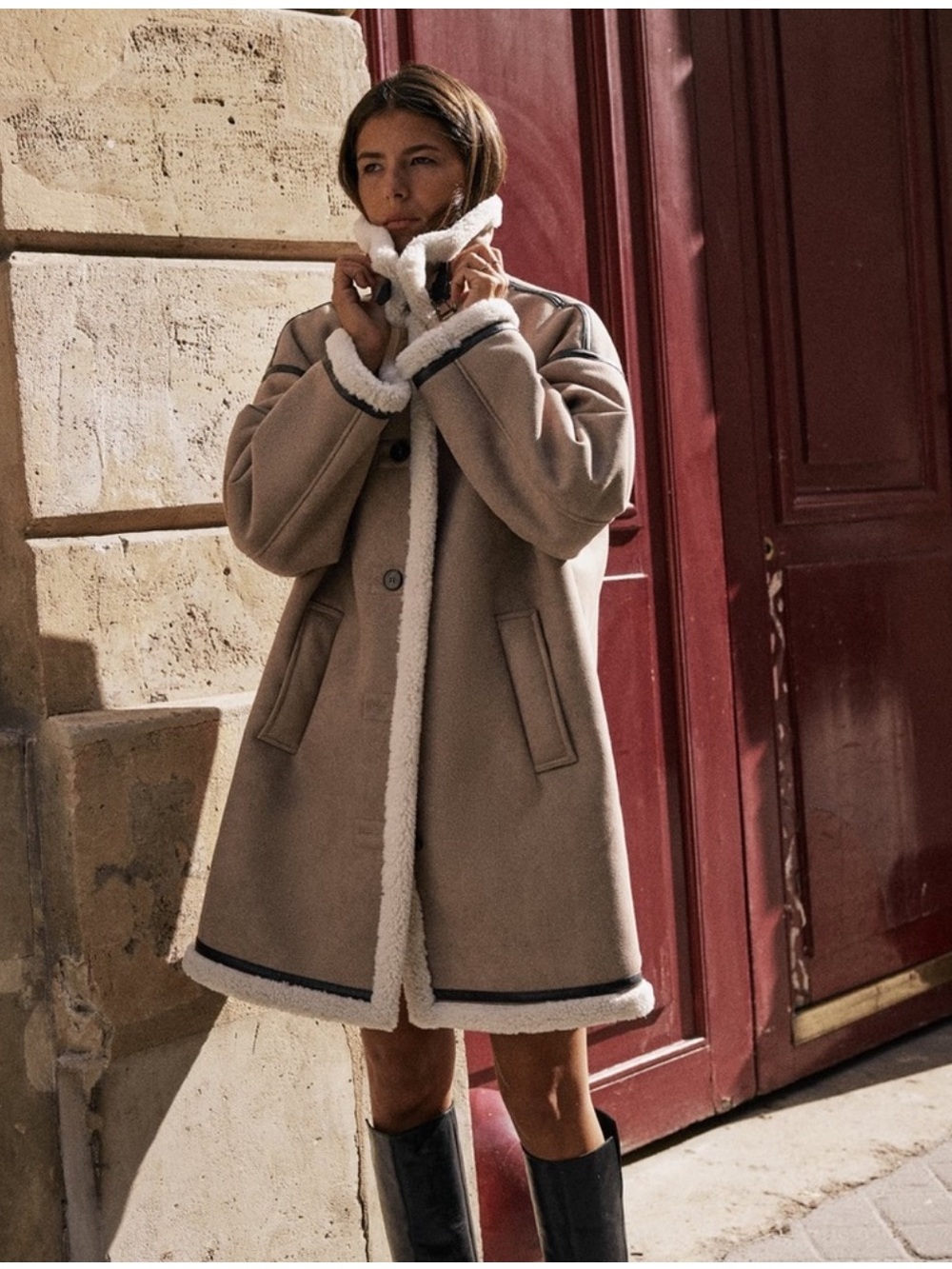 ZARA BUTTONED DOUBLE
FACED COAT